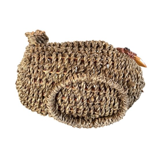 Handwoven Wicker/Seagrass Turkey Basket 9" Decorative Storage Or Centerpiece - Picture 5 of 5